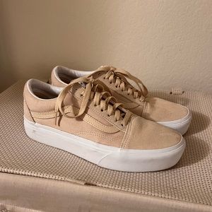 Tan lace up, platform vans